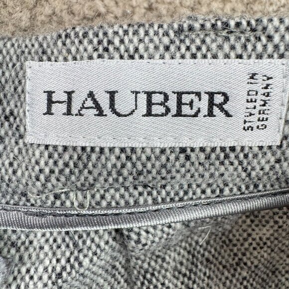 Hauber Dress Pants Womens Chambray Wool Gray Trousers‎ 12 Germany Tailored Fit - Picture 3 of 7